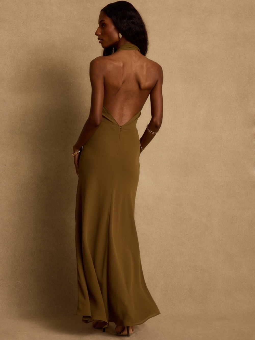 12th Tribe Zela Olive Cowl Maxi Dress Size MM PRE-ORDER LATE JULY 2026 - Picture 2 of 6